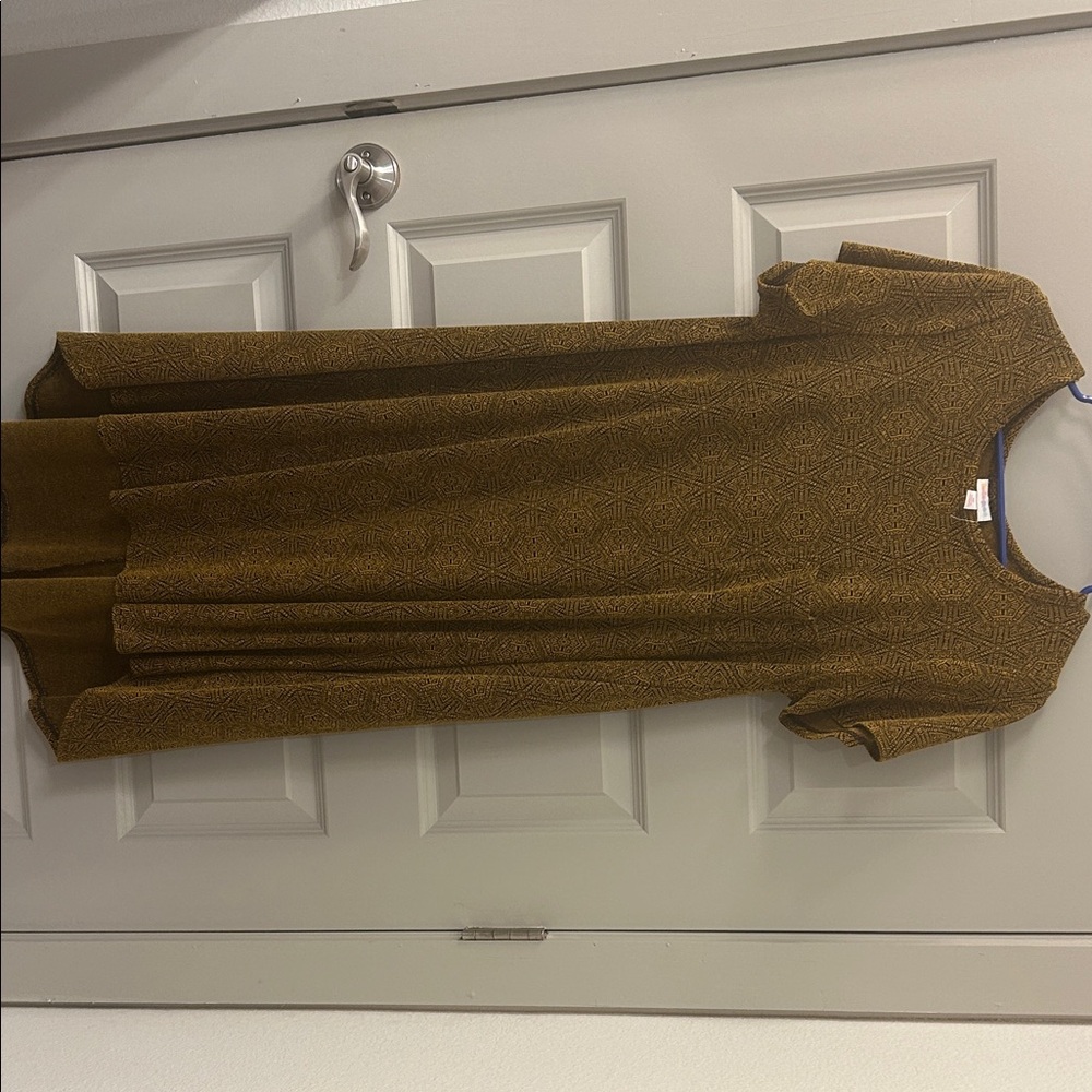 LuLaRoe Brown Geometric Midi Dress